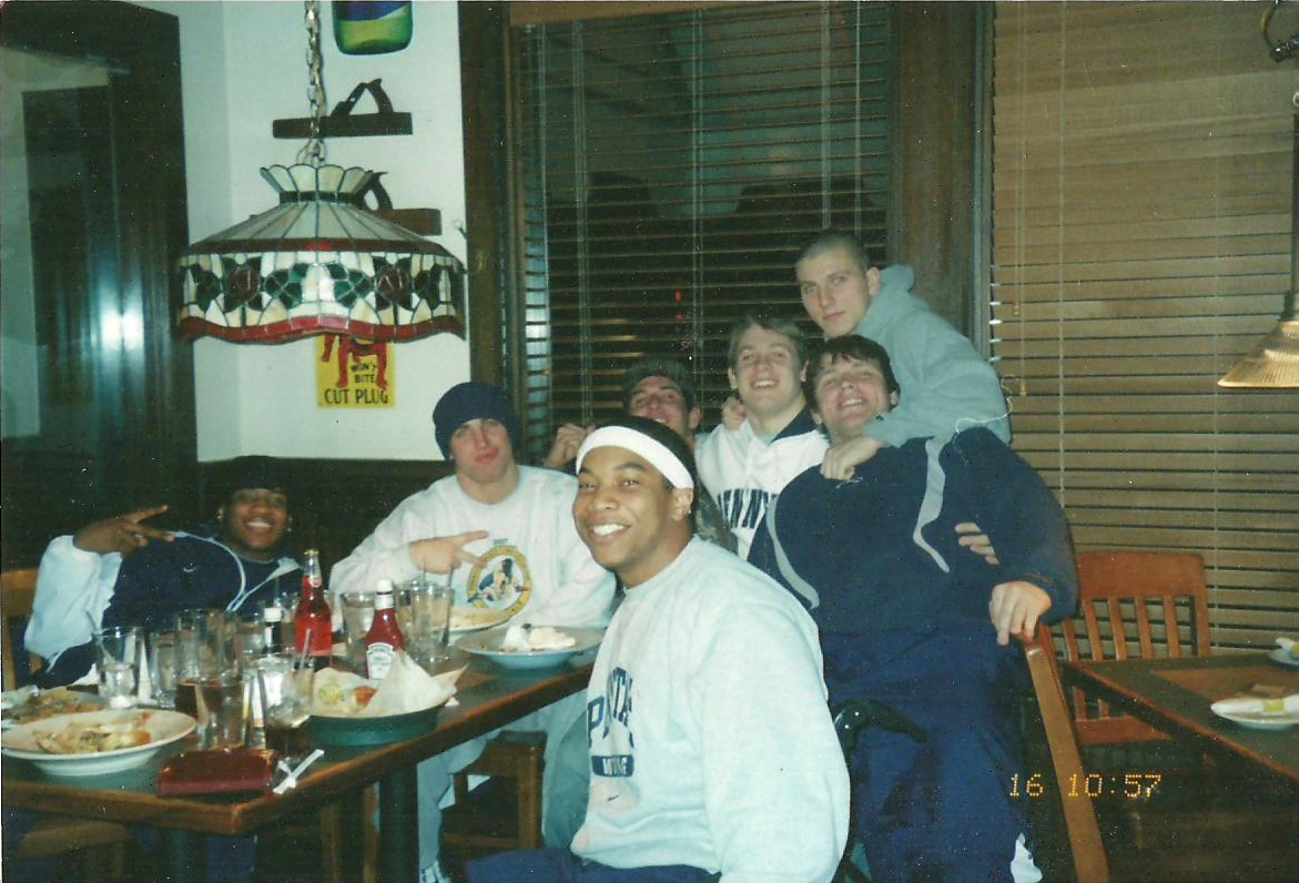 Out to eat with a couple of my Penn State wrestling teammates